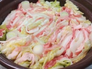 豚肉と白菜のミルフィーユ鍋（レモンパイの料理）