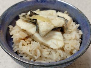 石垣鯛の炊き込みご飯(レモンパイの料理)