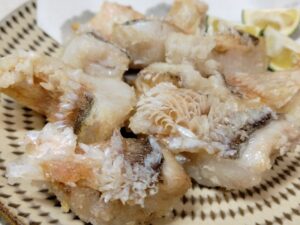 甘鯛の松笠揚げ(レモンパイの料理)