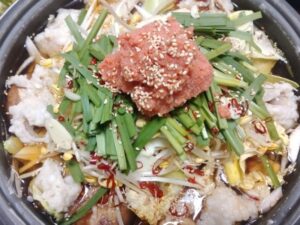明太もつ鍋（レモンパイの料理）