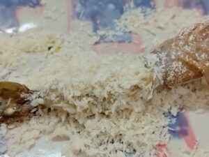 多摩川産テナガエビの有頭エビフライ作り 5