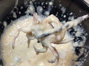 サワガニの天ぷら 2(レモンパイの料理)