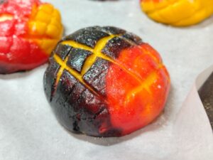 マーブルカラーメロンパン（レモンパイの料理）1