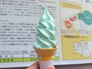ピーマンソフトクリーム（道の駅サラブレッドロード新冠）